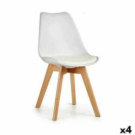 Dining Chair White Brown 42 x 80 x 50 cm (4 Units)