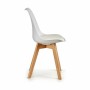 Dining Chair White Brown 42 x 80 x 50 cm (4 Units)