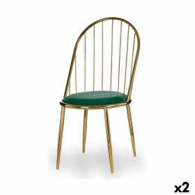 Chair Bars Green Golden Iron 48 x 95,5 x 48 cm (2 Units)