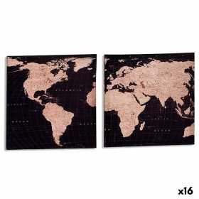 Leinwand Weltkarte 1,5 x 40 x 40 cm (16 Stück)