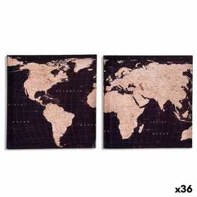 Kanvas Världskarta 1,5 x 28 x 28 cm (36 antal)