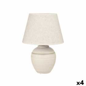 Desk lamp 40 W Waves Beige Ceramic 33 x 45 x 33 cm (4 Units)