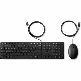 Keyboard and Mouse HP 9SR36AAABE Black Spanish Qwerty