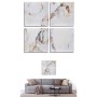 Set of 4 pictures Canvas Marble White 35 x 7 x 35 cm (6 Units)
