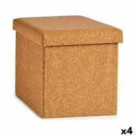 Dekorationslåda Hopfällbar Brun Kork Trä MDF 31 x 31 x 31 cm (4 antal)