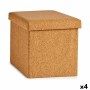 Dekorative Box Biegsam Braun Kork Holz MDF 31 x 31 x 31 cm (4 Stück)