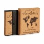 Decorative box World Map Foldable Brown Cork MDF Wood 31 x 31 x 31 cm (4 Units)