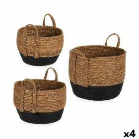 Set of Baskets With handles Brown Black (4 Units)