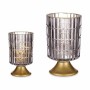 LED-Laterne Grau Gold Glas 10,7 x 18 x 10,7 cm (6 Stück)