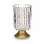 LED Lantern Transparent Golden Glass 10,7 x 18 x 10,7 cm (6 Units)