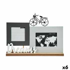Cadre Photos Dreams Bicyclette Blanc Noir Gris Bois 6 x 27 x 37,5 cm (6 Unités)