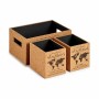 Set of decorative boxes Brown Cork MDF Wood (12 Units)