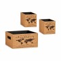 Set of decorative boxes Brown Cork MDF Wood (12 Units)