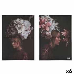 Satz mit 2 Bildern Leinwand Damen Blomster 70 x 50 x 1,5 cm (6 Stück)