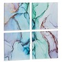 Satz mit 4 Bildern Leinwand Marmor Blau 35 x 7 x 35 cm (6 Stück)