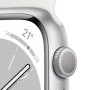 Montre intelligente Apple Watch Series 8 45 mm Argenté Blanc