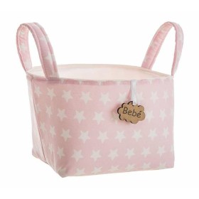 Basket Pink Stars With handles 17 x 13,5 x 20 cm