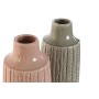Vase Home ESPRIT Pink Light grey Porcelain 16 x 16 x 38 cm (2 Units)