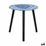 Table d'appoint Marbre Bleu Noir Verre 40 x 41,5 x 40 cm (4 Unités)