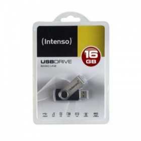 USB Pendrive INTENSO 3503470 16 GB Schlüsselanhänger Schwarz Schwarz/Silberfarben DDR3 SDRAM