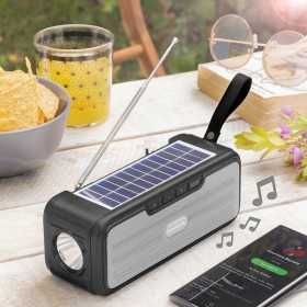 Wireless Speaker with Solar Charging and LED Torch Sunker InnovaGoods Black (Refurbished A)