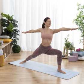 Halkfri yogamatta med positionslinjer och träningsanvisningar Asamat InnovaGoods Blå (Renoverade A+)