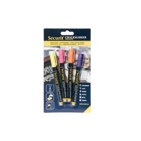 Liquid chalk marker Securit Multicolour Set 4 Units