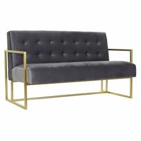 Sofa DKD Home Decor 8424001802203 Grau Gold Metall Samt (128 x 70 x 76 cm)