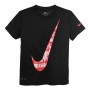 Barn T-shirt med kortärm Nike Texture Swoosh Svart