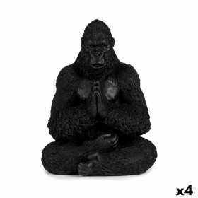Figurine Décorative Gorille Yoga Noir 16 x 28 x 22 cm (4 Unités)