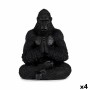 Prydnadsfigur Gorilla Yoga Svart 16 x 28 x 22 cm (4 antal)