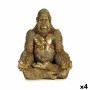 Deko-Figur Gorilla Yoga Gold 19 x 26,5 x 22 cm (4 Stück)