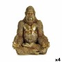 Prydnadsfigur Gorilla Yoga Gyllene 19 x 26,5 x 22 cm (4 antal)