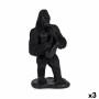 Prydnadsfigur Gorilla Saxofon Svart 15 x 38,8 x 22 cm (3 antal)