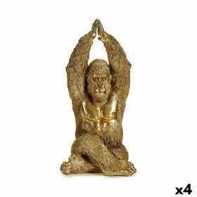 Deko-Figur Yoga Gorilla Gold 17 x 36 x 19,5 cm (4 Stück)