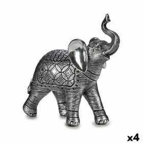 Prydnadsfigur Elefant Silvrig 27,5 x 27 x 11 cm (4 antal)