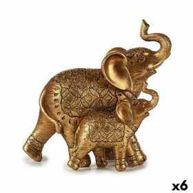 Decorative Figure Elephant Golden 21,5 x 20,5 x 11 cm (6 Units)