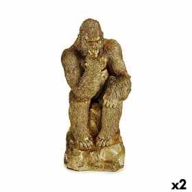 Deko-Figur Gorilla Gold 20,5 x 47 x 23,5 cm (2 Stück)