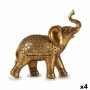 Prydnadsfigur Elefant Gyllene 27,5 x 27 x 11 cm (4 antal)