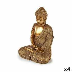 Figurine Décorative Buda Assis Doré 18 x 33 x 22,5 cm (4 Unités)