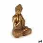 Prydnadsfigur Buddha Sittande Gyllene 17 x 33 x 23 cm (4 antal)