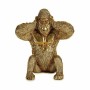 Figurine Décorative Gorille Doré 10 x 18 x 17 cm (12 Unités)