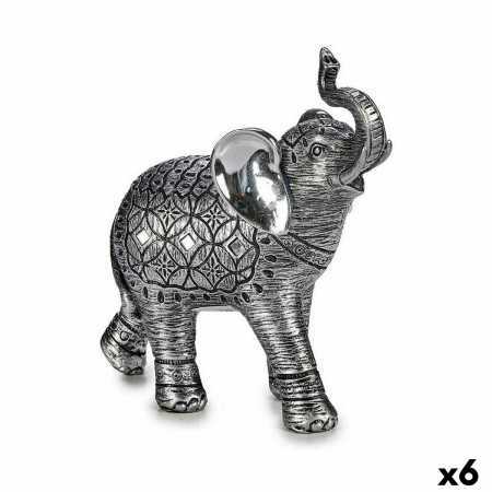 Decorative Figure Elephant Silver 21,5 x 20 x 8 cm (6 Units)