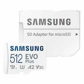 Micro-SD Minneskort med Adapter Samsung MB-MC512KAEU 512 GB UHS-I 130 MB/s