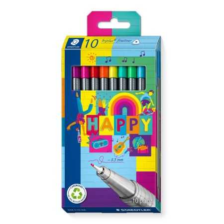 Set of Felt Tip Pens Staedtler Triplus Fineliner 334 10 Pieces Multicolour