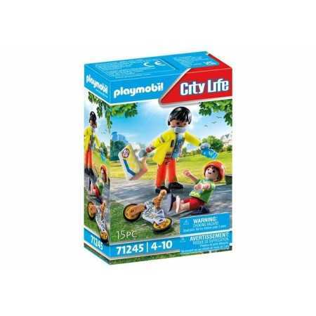 Playset Playmobil City Life - Paramedic with Patient 71245 15 Pièces