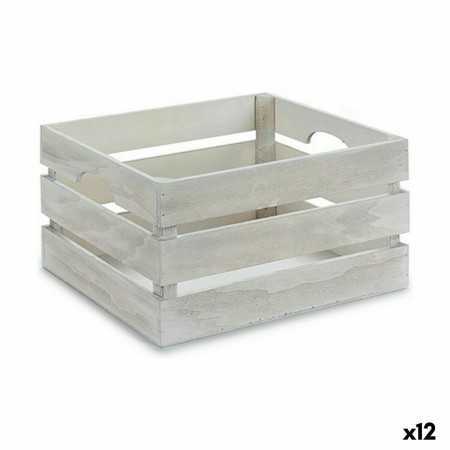 Decorative box White Wood 36 x 18 x 26 cm (12 Units)