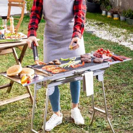 Hopfällbar Kolgrill i Rostfritt Stål ExelQ InnovaGoods Rostfritt stål (Renoverade C)