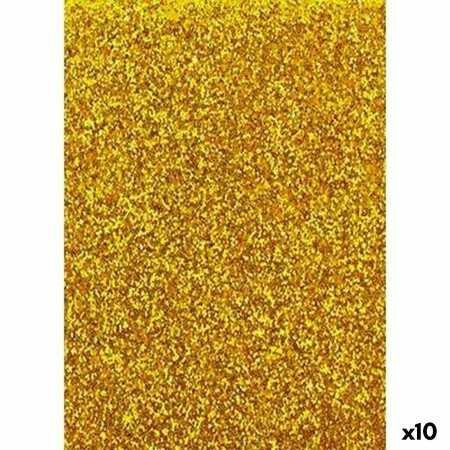 Papier Fama Glitter Moosgummi Gold 50 x 70 cm (10 Stück)