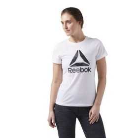 Damen Kurzarm-T-Shirt Reebok Wor CS Graphic Tee Weiß